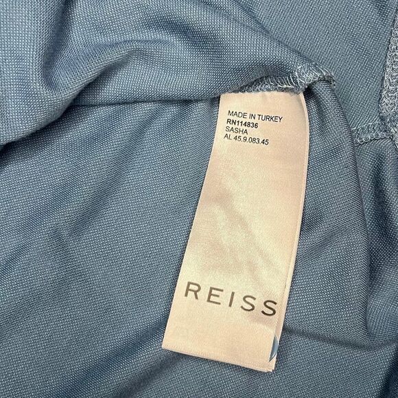 Reiss SASHA Light Blue Long Sleeve Cotton Jersey Over Shirt 2 Pockets size S - Picture 5 of 8